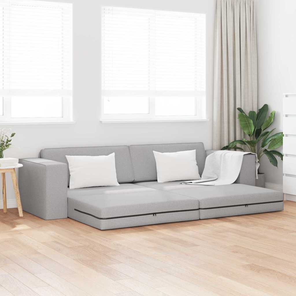 Floor Sofa Bed Cloud grey 245 x 78 x 77 cm Fabric